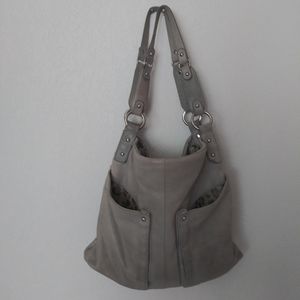 Perlina Soft Gray Leather Bag